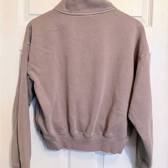 PINK Victoria's Secret Taupe Quarter-Zip Sweatshirt - Picture 4 of 7